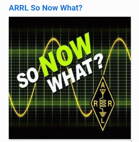 01. ARRL: So Now What